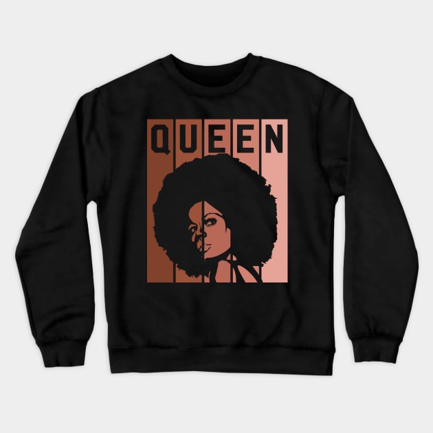 Black Queen Black Girl Magic Black Girls Melanin Gift Crewneck Sweatshirt by JackLord Designs 